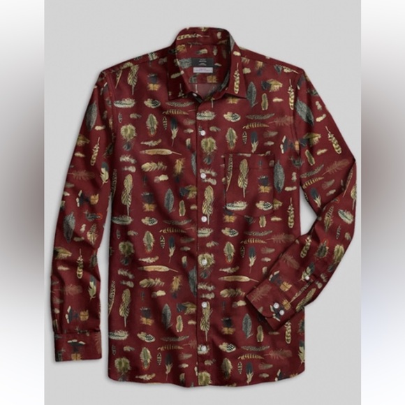 Todd Snyder Liberty Camp Collar Long Sleeve Shirt in Feather Print - Picture 5 of 9